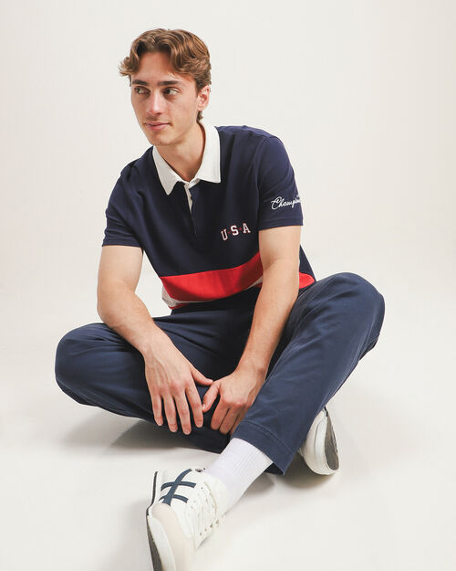 Polo Azul Manga Corta