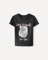 Playera Rosa Estampada,GRIS OBSCURO