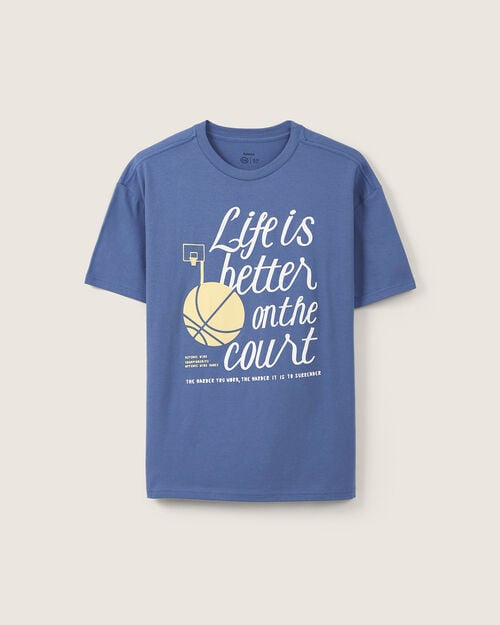 Playera Azul Estampada