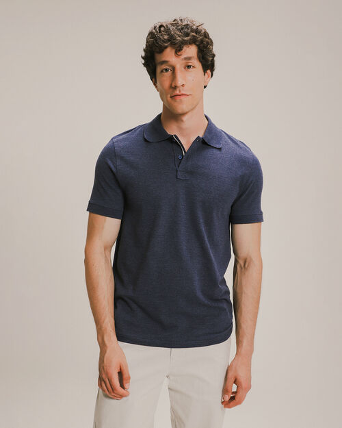 Polo Manga Corta Azul