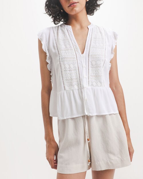 Blusa Blanca Texturizada