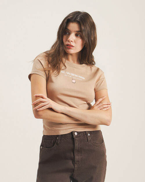 Playera Estampada Café