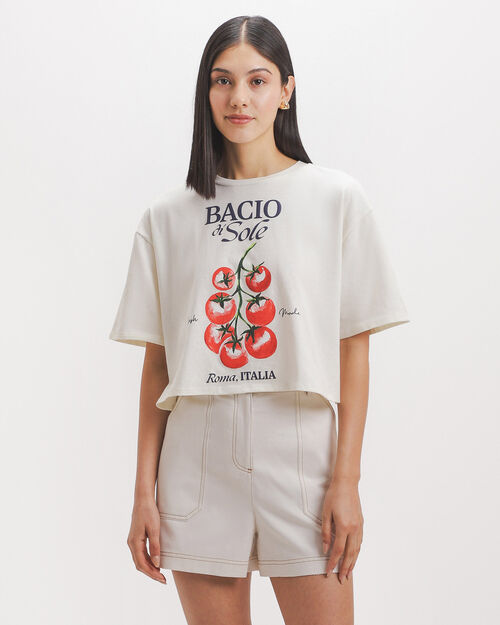 Playera Cropped Azul