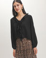 Blusa Negra Lazos,NEGRO