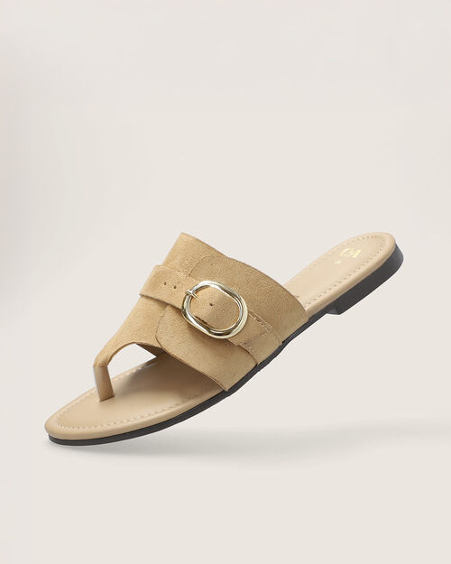 Sandalia Caf&eacute; Gamuza