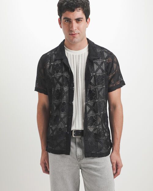Camisa Regular Negra