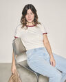 Crop Top Ringer,BLANCO HUESO