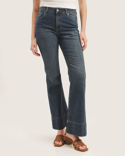 Jeans Fit Flare Azul
