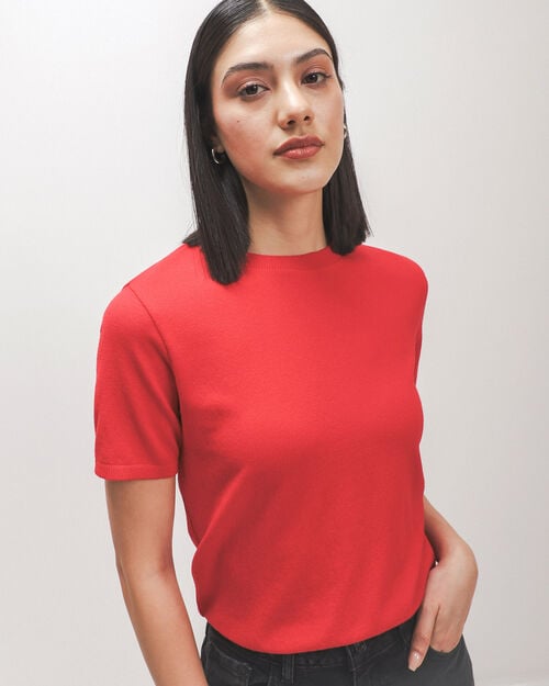 Top Rojo Tejido