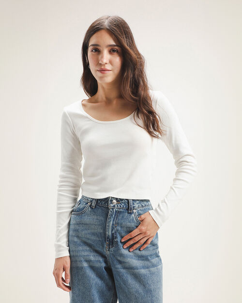 Crop Top Manga Larga