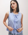 Blusa Animal Print,AZUL PASTEL