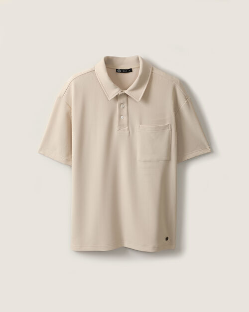 Polo Beige Textura Rib
