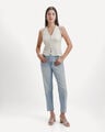 Jeans Mom Fit Azul,AZUL MARINO