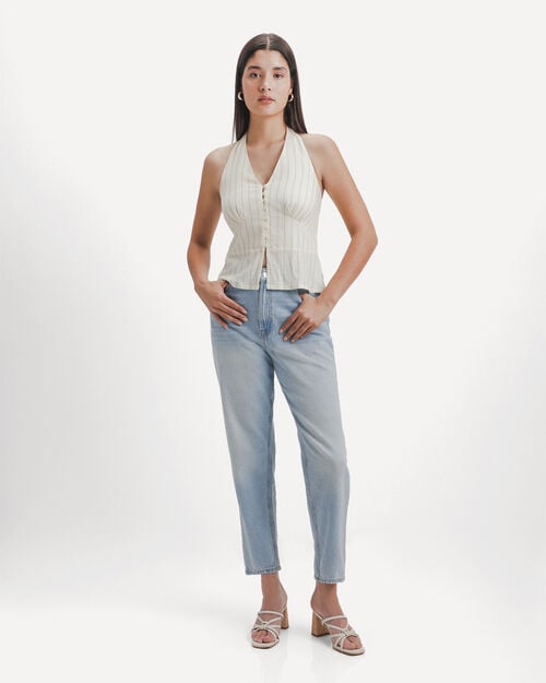 Jeans Mom Fit Azul