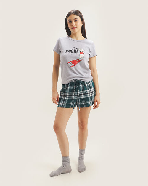 Short Pijama Verde Cuadros