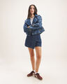 Short Falda De Mezclilla Azul,AZUL ACERO