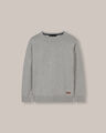 Suéter Cuello Redondo Gris,GRIS CLARO