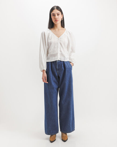 Jeans Azul Fit Wide Leg