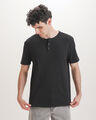 Playera Henley Negra,NEGRO