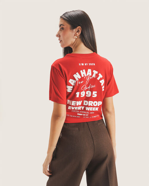 Playera Roja Con Dise&ntilde;o