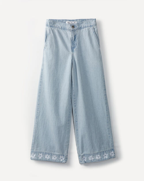 Jeans Wide Leg Bordado