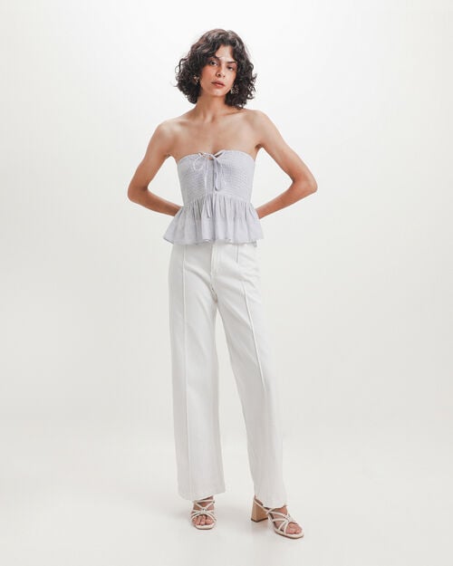 Pantal&oacute;n Blanco Wide Leg