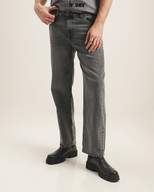 Jeans Wide Leg Gris