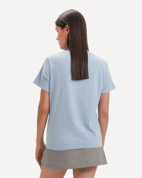 Playera Azul Estampada