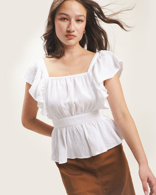 Blusa Peplum Blanca