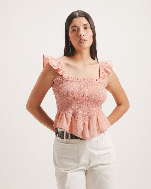 Blusa Rosa Smock