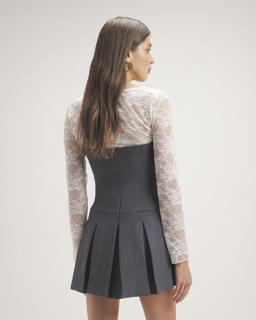 Vestido Corto Tableado