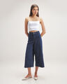 Jeans Fit Culotte Azul,AZUL MARINO