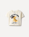 Playera Caf&eacute; Texto,CREMA