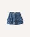 Falda Mini Volantes,AZUL CIELO