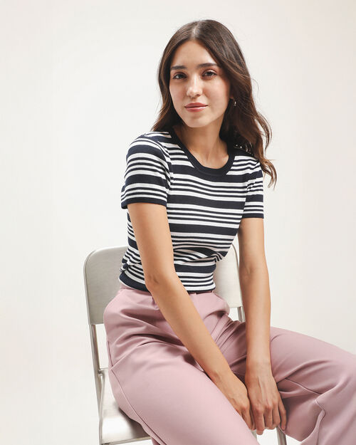 Crop Top Azul Rayas