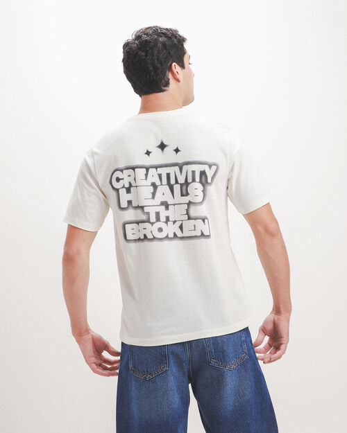 Playera Blanca Estampada