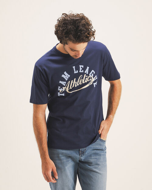 Playera Azul Estampada