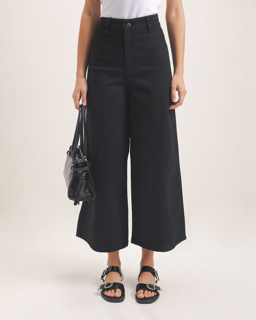 Jeans Negro Fit Culotte