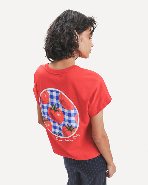 Playera Roja Estampada