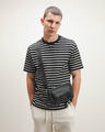 Playera Negra Rayas,NEGRO