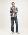Camisa Azul Fit Relaxed,BLANCO HUESO
