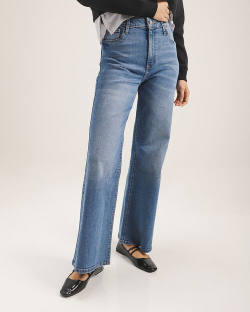 Jeans Azul Fit Wide Leg