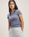 Playera Rosa Manga Corta,AZUL ACERO
