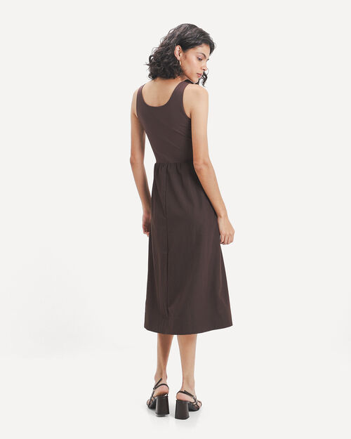 Vestido Midi Caf&eacute;