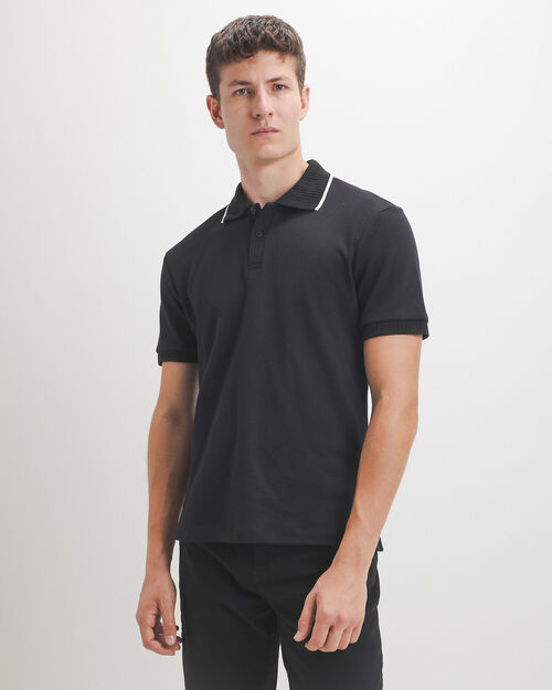 Polo Negra Tejida
