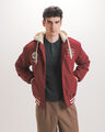 Chamarra Varsity Bomber,ROJO VINO
