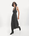 Vestido Halter Estampado,NEGRO