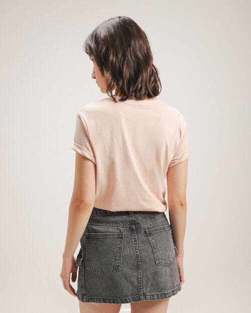 Playera Rosa Estampada