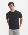 Playera B&aacute;sica Rayas,NEGRO