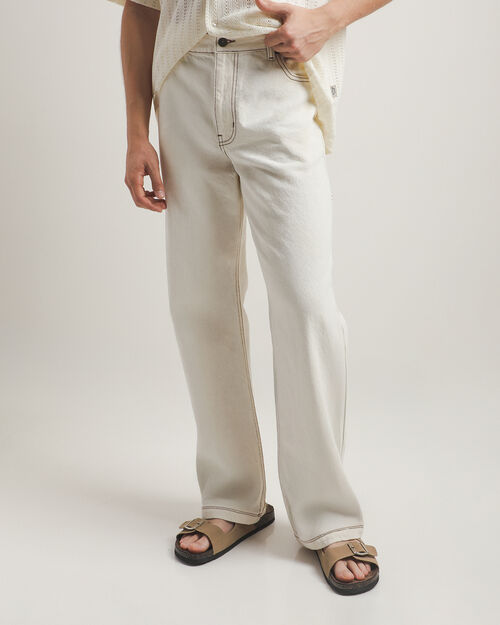 Jeans Fit Straight Beige